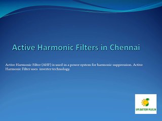 Active harmonic filter in chennai