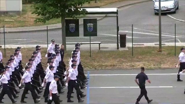 Répétition de l'Ecole Nationale Supérieure de la Police pour le défilé du 14 juillet 2015