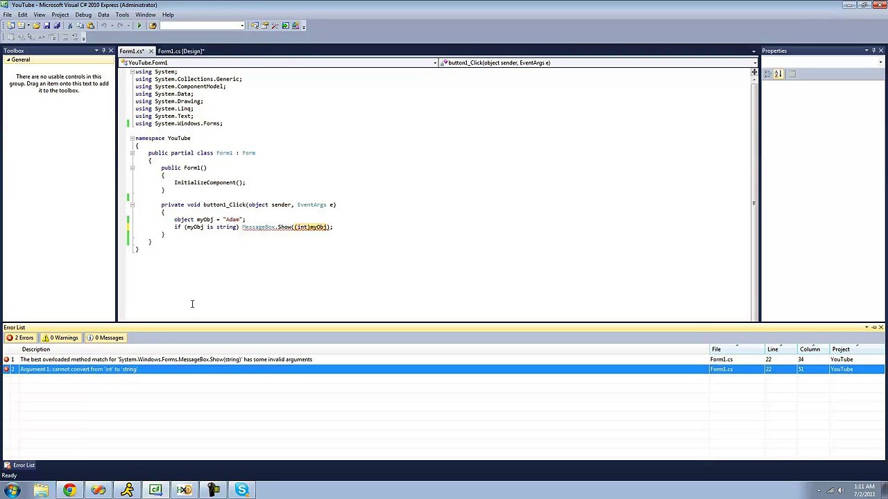 C# Beginners Tutorial - 47 - Is_ as_ and Casting