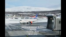 SAS Scandinavian Airlines SK4423 737-400 Tromsø-Oslo Takeoff & Landing