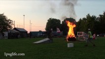 Redneck made a lawn chair jump through a bonfire