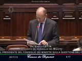 Informativa del Presidente del Consiglio Letta, alla Camera, sul caso 