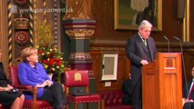 German Chancellor, Angela Merkel, addresses Parliament