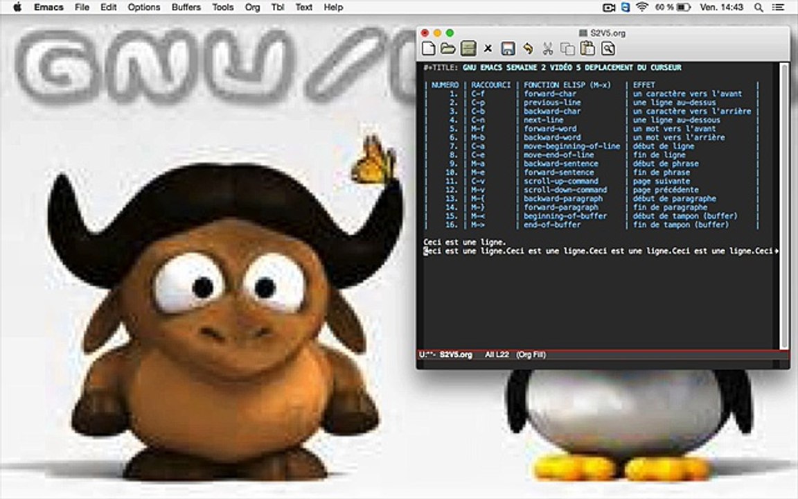 GNU Emacs Semaine 2 Vidéo 5/7