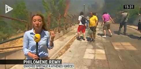L’incendie en Grèce à travers les télés, en 42 secondes