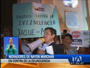 Moradores de Nayón marcharon contra de la delincuencia