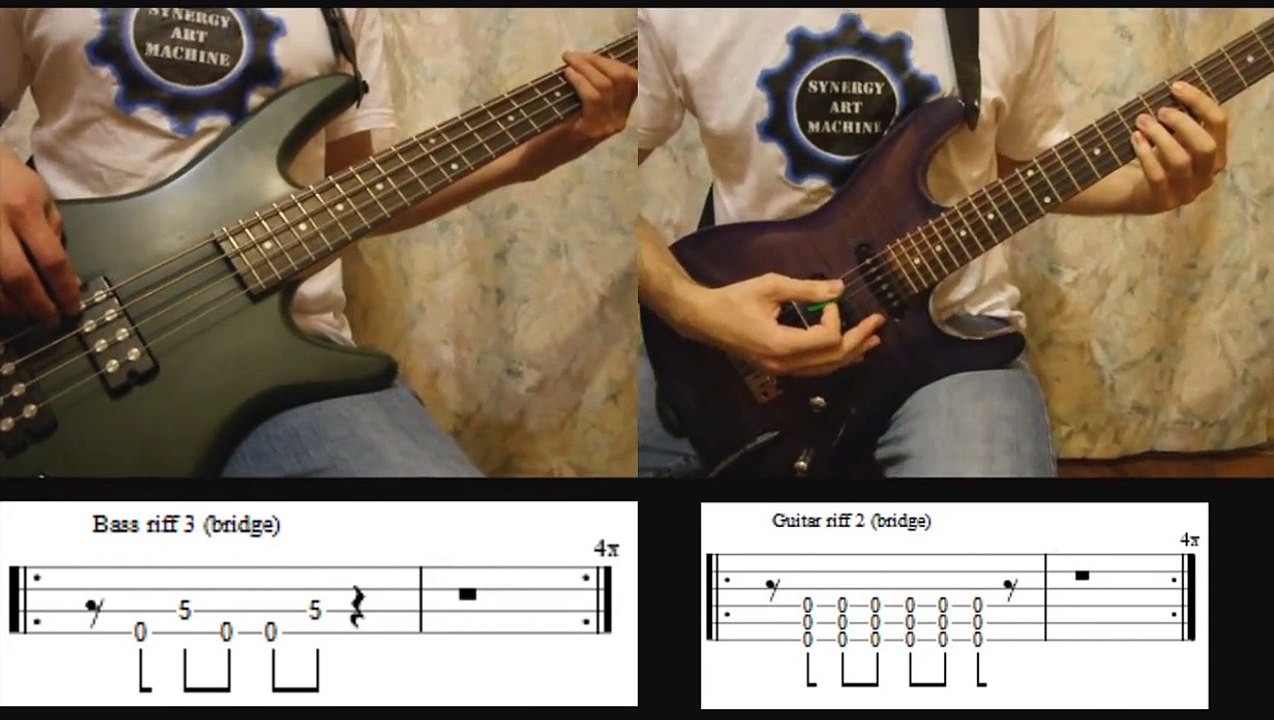 1) Rammstein - Ich Will (Bass & Guitar lesson + TAB | Cover HD)