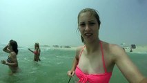 Girl almost drowned holding her selfie stick while swimming!