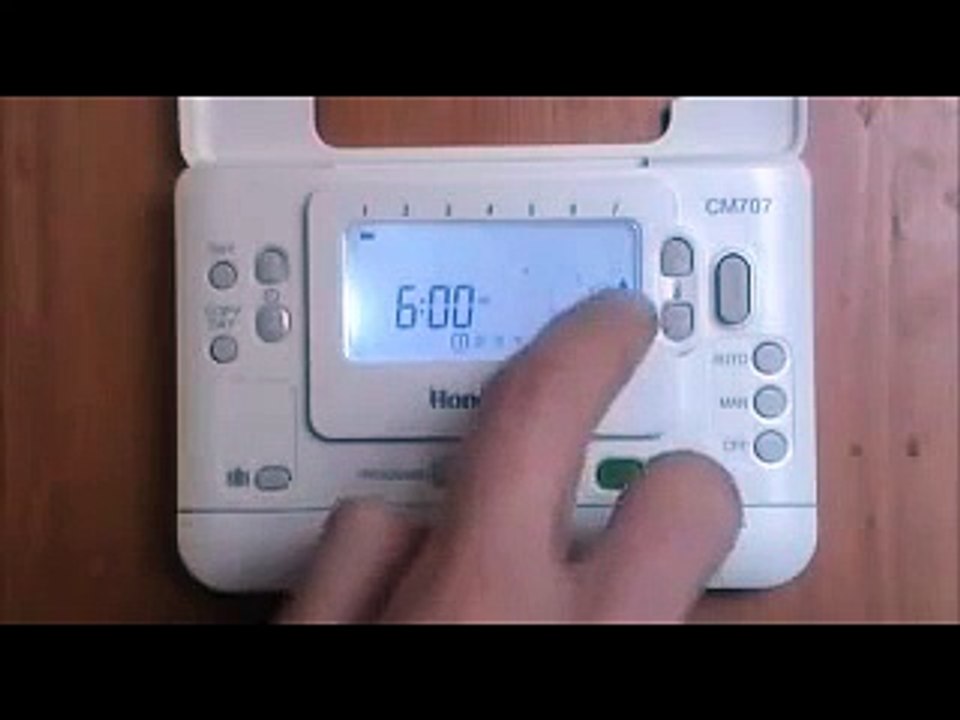 Honeywell CM707 Digital Programmable Room Thermostat user demonstration from AdvantageSW