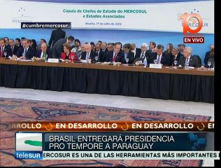 Canciller brasileño presenta informe de presidencia en Mercosur