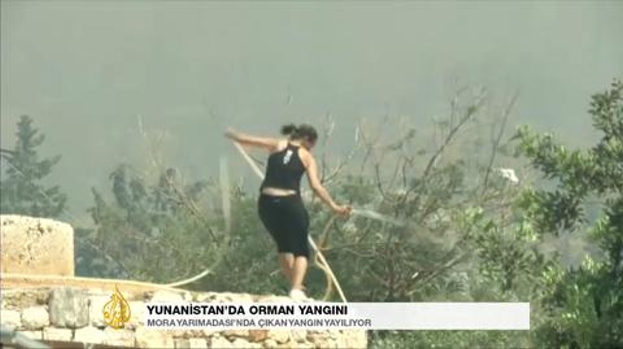 Yunanistan'da orman yangını