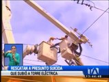 Guayaquil: Hombre intentó suicidarse en torre de cables de alta tensión