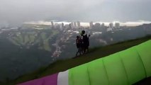 colision ala delta parapente despegue brasil