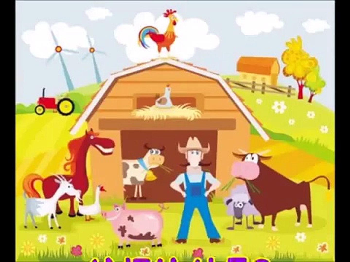 Los animales de la granja para niños. Caricaturas educativas en español.  Farm animals in Spanish 