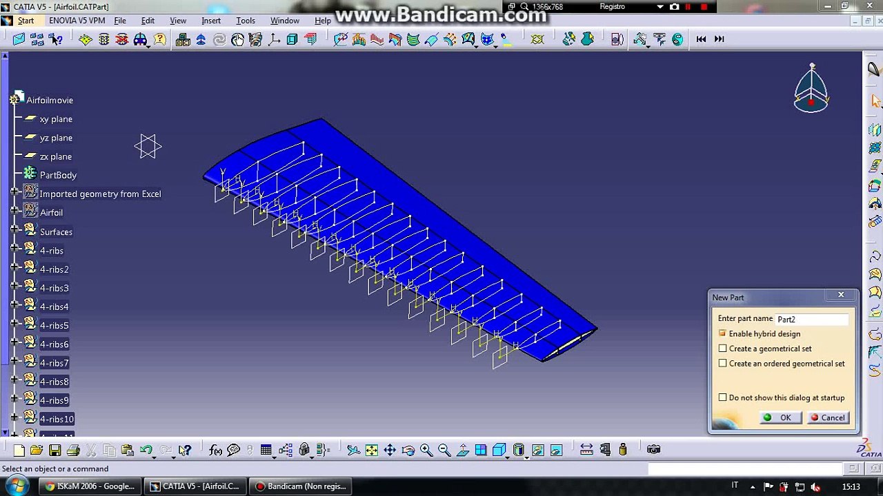 CATIA - Creating skin on a wing