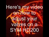 SYM HD200 Valve Adjustment