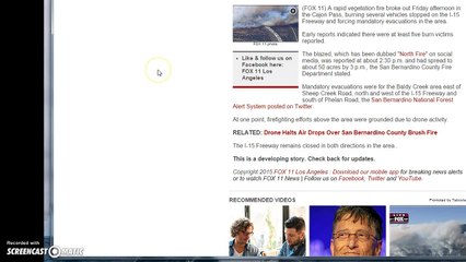 North Fire Located Just North of Cajon Pass