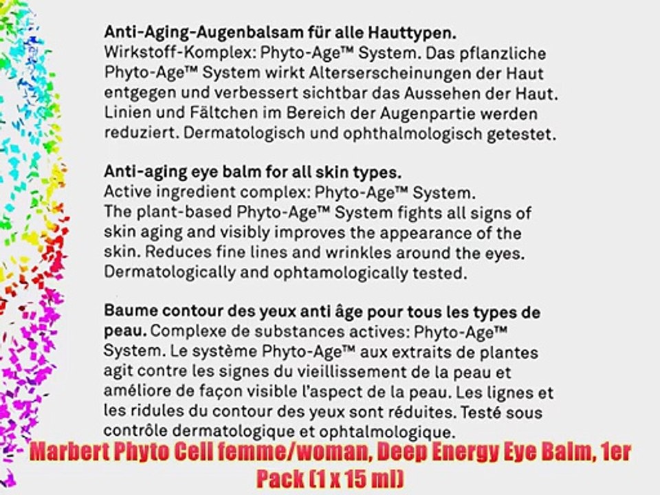 Marbert Phyto Cell femme/woman Deep Energy Eye Balm 1er Pack (1 x 15 ml)