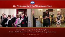 The First Lady Surprises Guests in the Old Family Dining Room in the White House