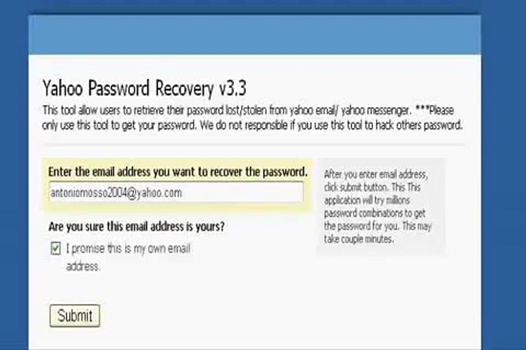 Hack Yahoo Email Password Easy v3.3 Free Software