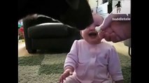 Un bébé a un énorme fou rire en voyant son chien manger