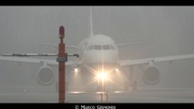 HEAVY FOG! British Airways A319 takeoff from Bologna Airport