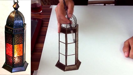 How To Draw a lantern in anamorph 3D effect /optical illusion