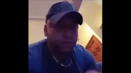 Stupid guy eats the fire extinguisher powder!