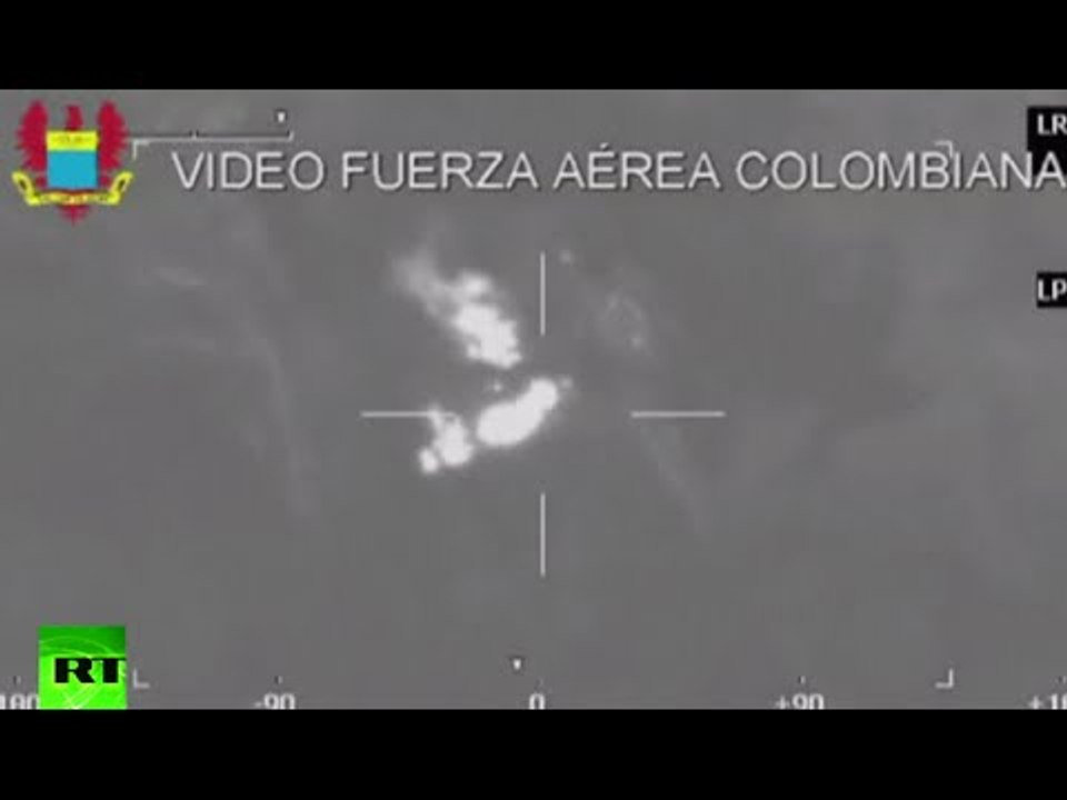 Combat cam: Colombia air force raids FARC guerrilla camp
