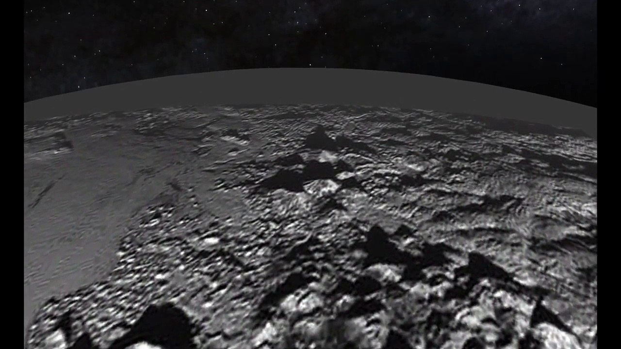 Animated Flyover of Pluto’s Icy Mountain and Plains