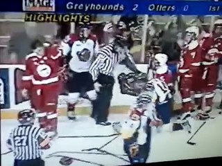 Erie Otters vs Soo Greyhounds Line Brawl +Goalie Fight!!