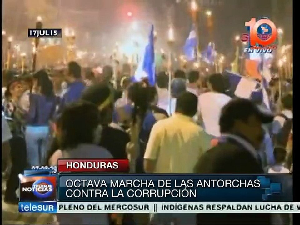 Honduras: realizan octava marcha de las antorchas contra la corrupción