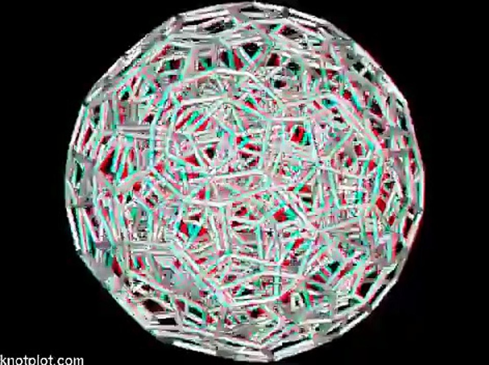 120-cell rotating in 4D (anaglyph version)