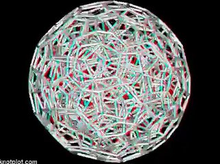 120-cell rotating in 4D (anaglyph version)