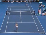 Tennis ball kid gets hit in the face Clip