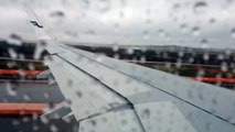 Finnair A321 Sharklet (A321ER) rainy takeoff from Helsinki