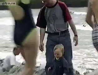Kid follows women Clip