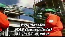 Elecciones Bolivia 2006- Evo Morales arroya a Quiroga