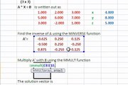 Solve system of linear equations using Excel matrix functions