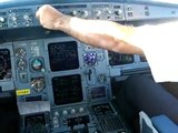 A321 Alitalia cockpit view landing Nice (France) LFMN