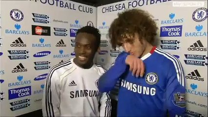 Chelsea Vs Manchester City 2-0 David Luiz & Essien Funny Interview 2011