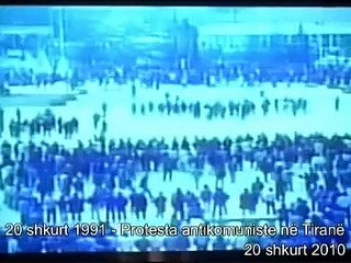 Kolazh: 20 shkurt 1991 - Protesta antikomuniste ne Tirane