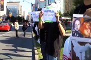 Human chain to support Iranians  who are fighting for Democracy A.group of Iranian Canadian students