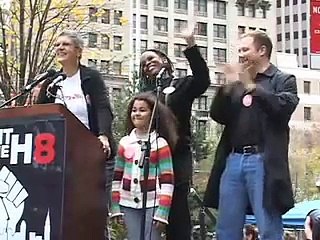 Cathy Marino-Thomas speaks at Join Impact Prop 8 Rally NYC