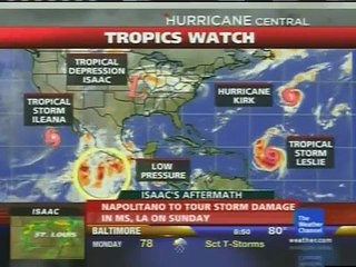 The Weather Channel - Hurricane Kirk and Tropical Storm Leslie coverage - September 1, 2012