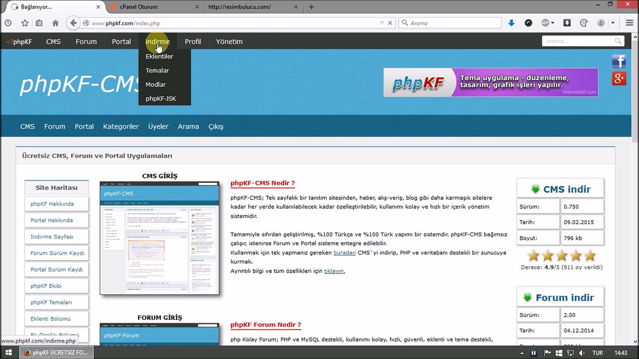 phpKF CMS Kurulumu - Technoyes.com