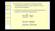 Solving Differential Equations by Separation of Variables