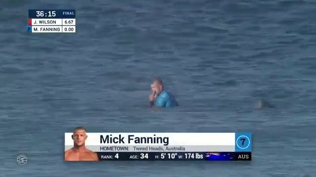 Le surfeur australien Mick Fanning, attaqué par un requin