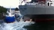 Massive Cement Carrier Slowly Crushes Yachts In Marina
