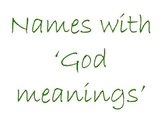 Names with 'God meanings'